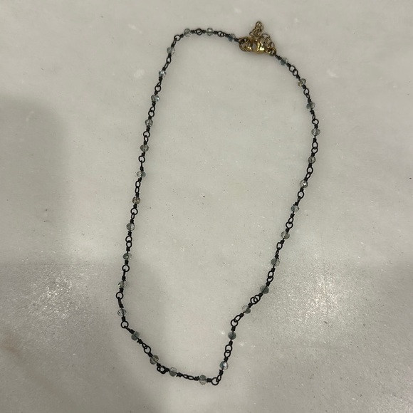 3 necklaces. Palm tree necklace. Clear beaded necklace. Black/clear necklace. - Picture 5 of 5